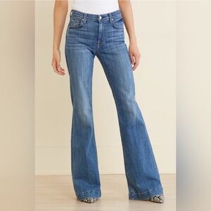 7 for all mankind low rise ginger wide leg flare denim jeans Made in the USA